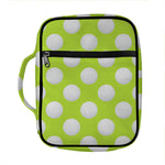 Green Golf Ball Pattern Print Front Pocket Bible Bag