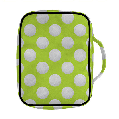 Green Golf Ball Pattern Print Front Pocket Bible Bag