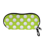 Green Golf Ball Pattern Print Glasses Case