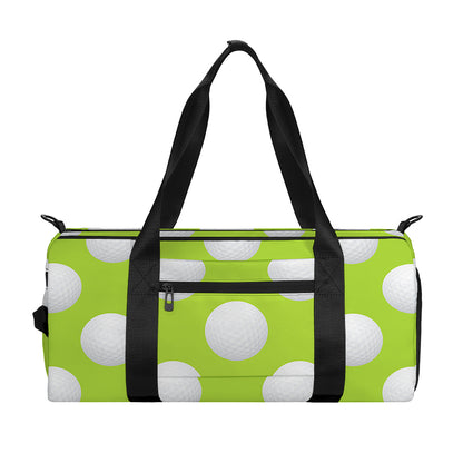 Green Golf Ball Pattern Print Gym Bag