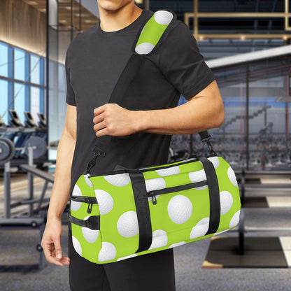 Green Golf Ball Pattern Print Gym Bag