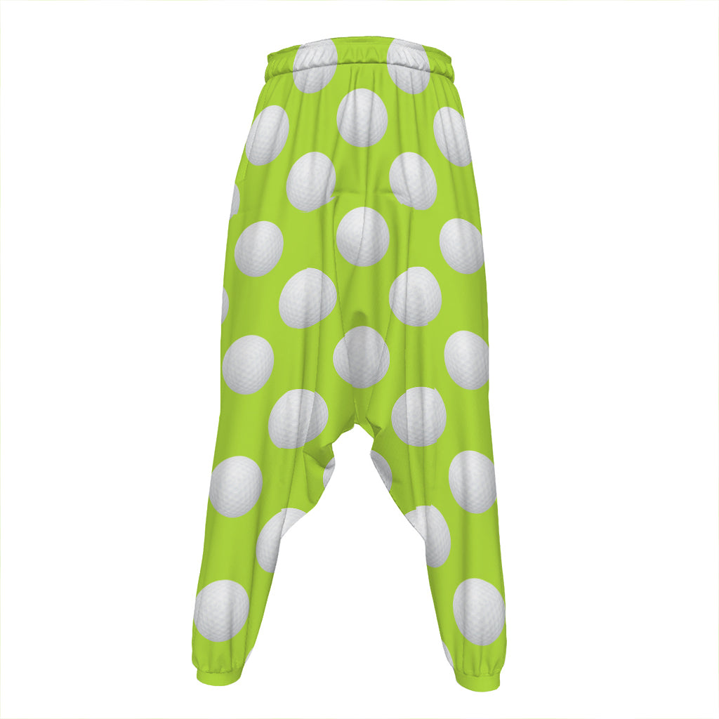 Green Golf Ball Pattern Print Hammer Pants