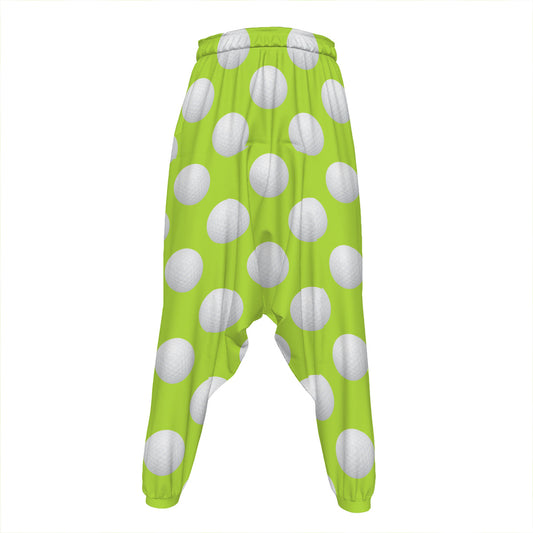 Green Golf Ball Pattern Print Hammer Pants