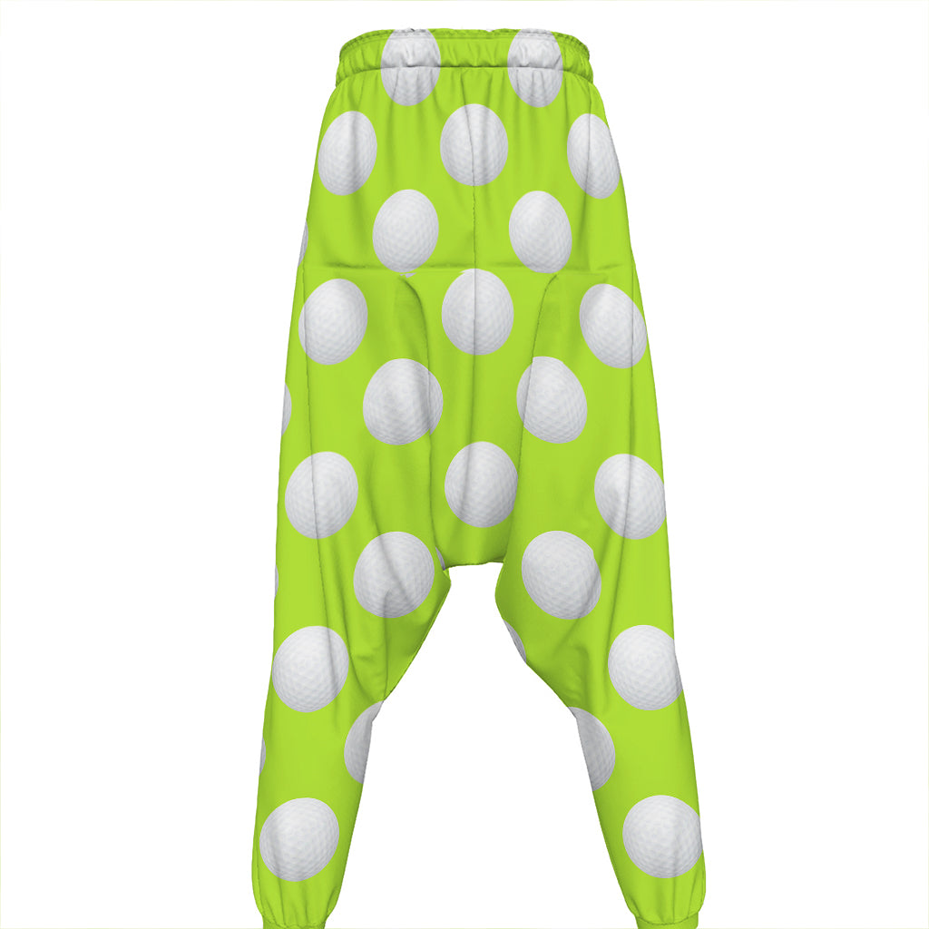 Green Golf Ball Pattern Print Hammer Pants