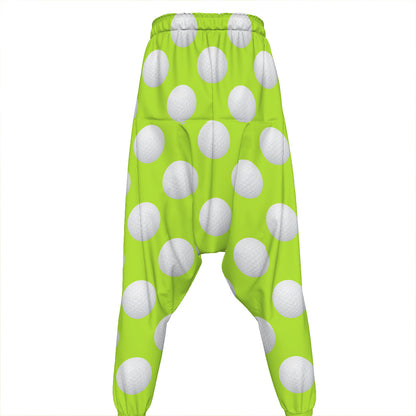 Green Golf Ball Pattern Print Hammer Pants