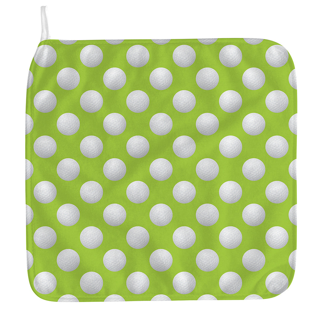 Green Golf Ball Pattern Print Hand Towel