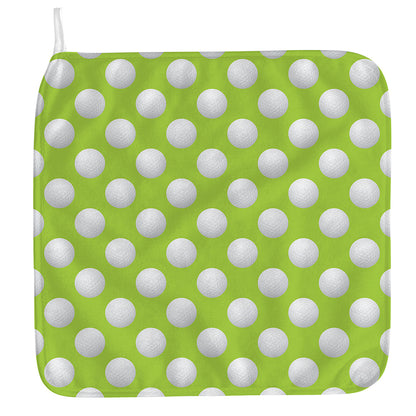 Green Golf Ball Pattern Print Hand Towel