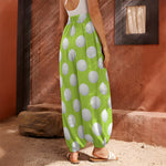 Green Golf Ball Pattern Print Harem Pants