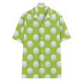Green Golf Ball Pattern Print Hawaiian Shirt