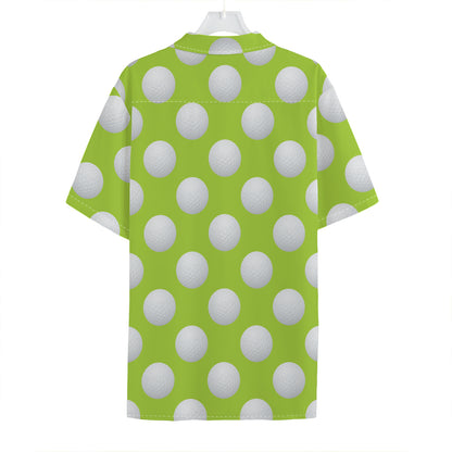Green Golf Ball Pattern Print Hawaiian Shirt