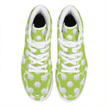 Green Golf Ball Pattern Print High Top Leather Sneakers