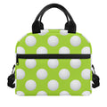 Green Golf Ball Pattern Print Insulated Lunch Bag