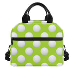 Green Golf Ball Pattern Print Insulated Lunch Bag