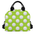 Green Golf Ball Pattern Print Insulated Lunch Bag