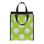 Green Golf Ball Pattern Print Insulated Lunch Tote