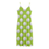 Green Golf Ball Pattern Print Jersey Midi Cami Dress