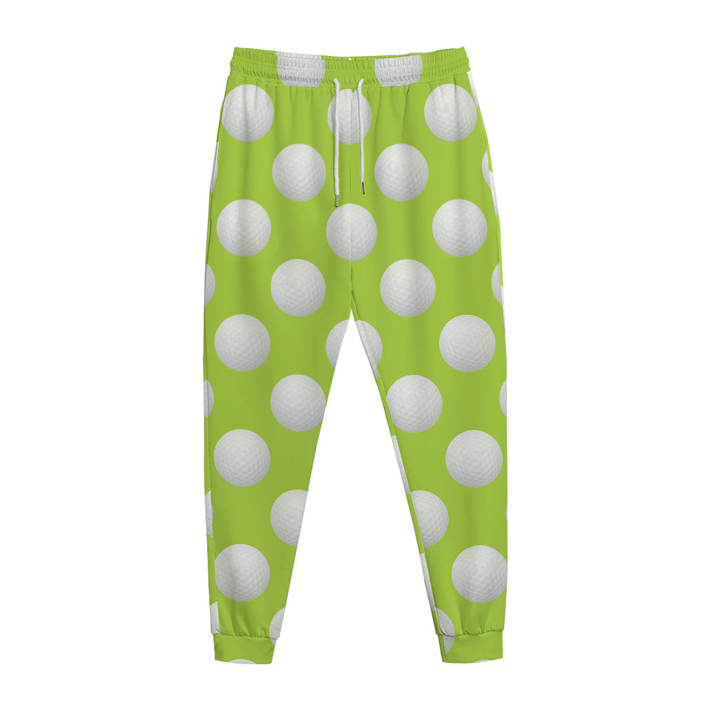 Green Golf Ball Pattern Print Jogger Pants