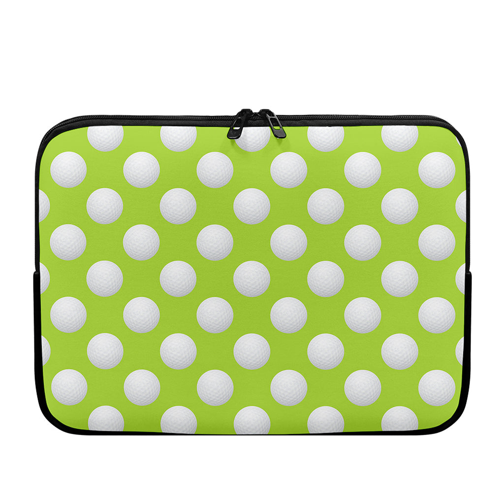 Green Golf Ball Pattern Print Laptop Sleeve