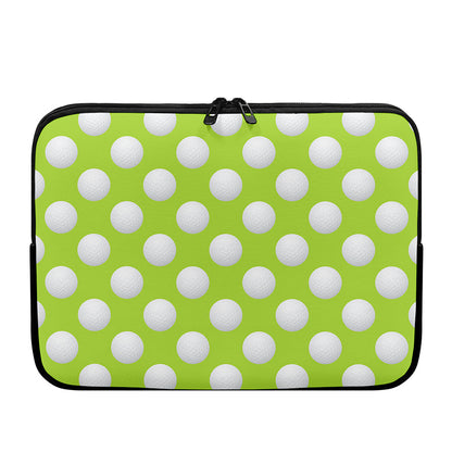 Green Golf Ball Pattern Print Laptop Sleeve