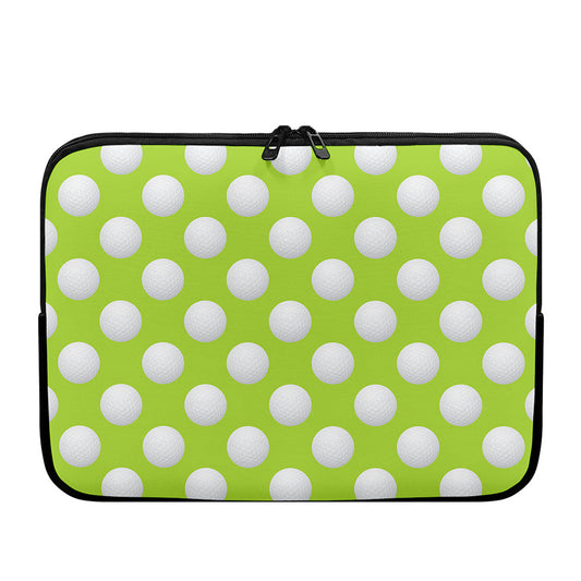 Green Golf Ball Pattern Print Laptop Sleeve