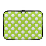 Green Golf Ball Pattern Print Laptop Sleeve