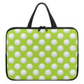 Green Golf Ball Pattern Print Laptop Sleeve With Handle