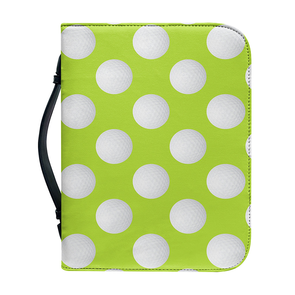 Green Golf Ball Pattern Print Leather Bible Cover