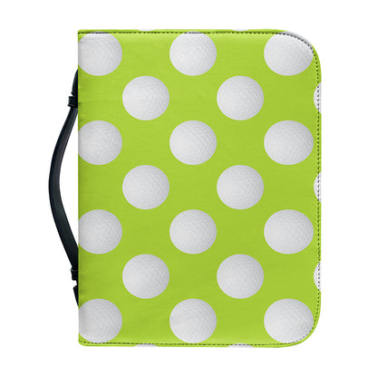 Green Golf Ball Pattern Print Leather Bible Cover