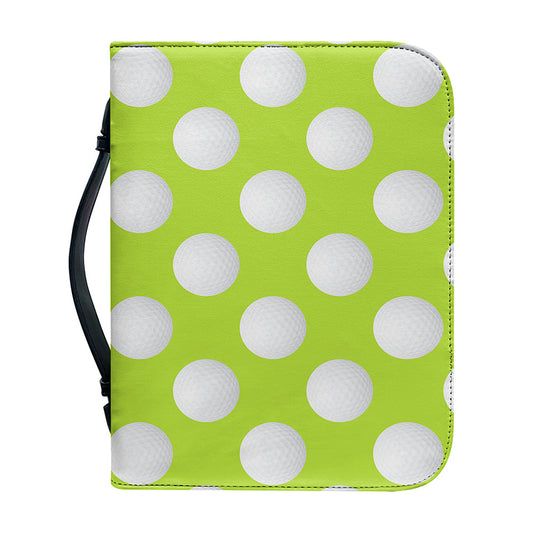 Green Golf Ball Pattern Print Leather Bible Cover