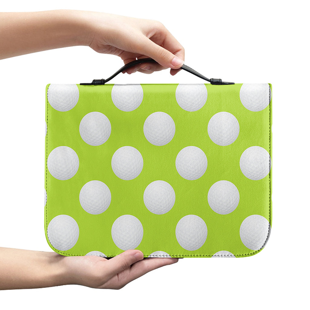 Green Golf Ball Pattern Print Leather Bible Cover