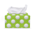 Green Golf Ball Pattern Print Leather Tissue Box Cover
