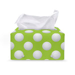 Green Golf Ball Pattern Print Leather Tissue Box Cover