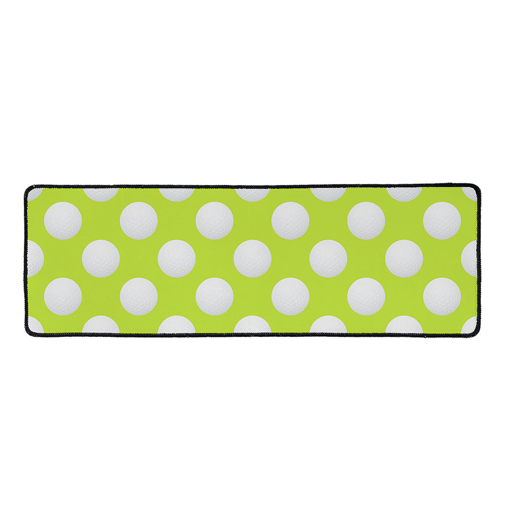 Green Golf Ball Pattern Print Long Kitchen Mat