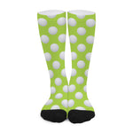 Green Golf Ball Pattern Print Long Socks