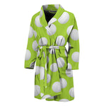 Green Golf Ball Pattern Print Men's Bathrobe