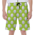 Green Golf Ball Pattern Print Men's Beach Shorts
