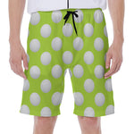 Green Golf Ball Pattern Print Men's Beach Shorts