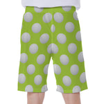 Green Golf Ball Pattern Print Men's Beach Shorts