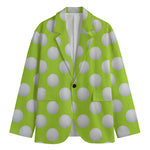 Green Golf Ball Pattern Print Men's Blazer