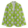 Green Golf Ball Pattern Print Men's Blazer