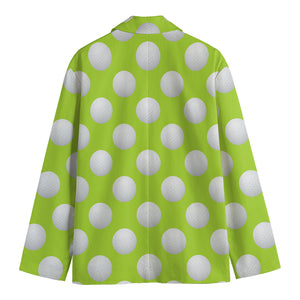 Green Golf Ball Pattern Print Men's Blazer