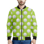 Green Golf Ball Pattern Print Men's Bomber Jacket