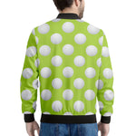 Green Golf Ball Pattern Print Men's Bomber Jacket