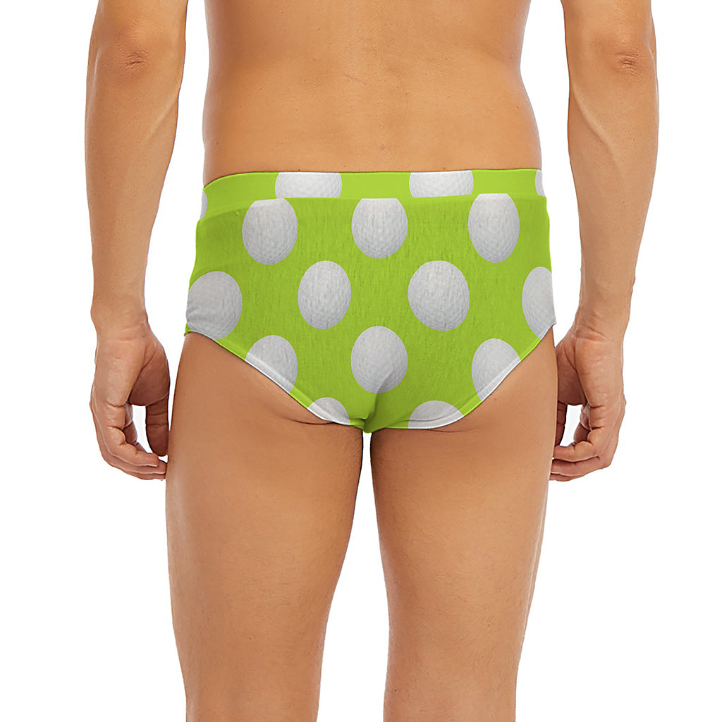 Green Golf Ball Pattern Print Men's Briefs