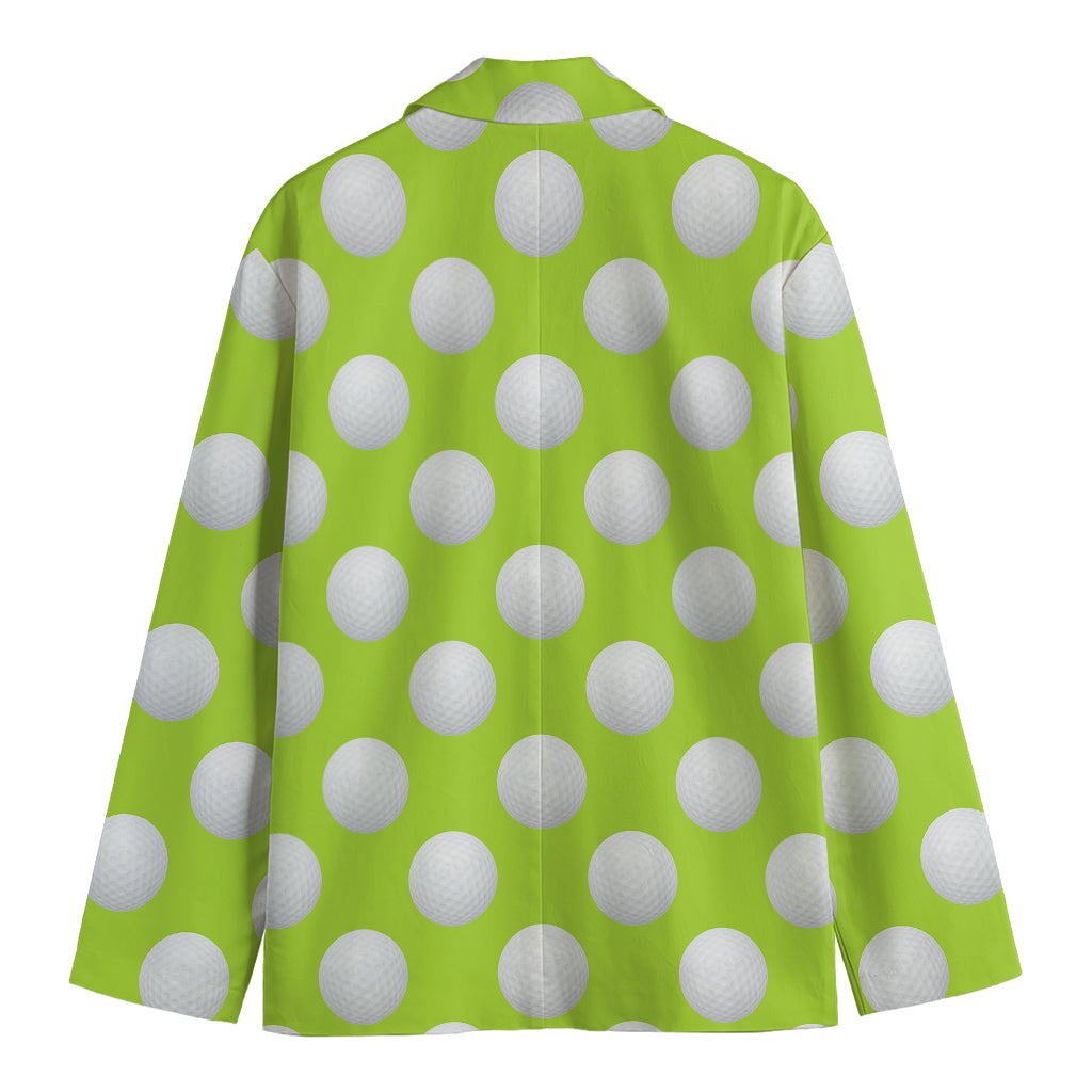 Green Golf Ball Pattern Print Men's Cotton Blazer