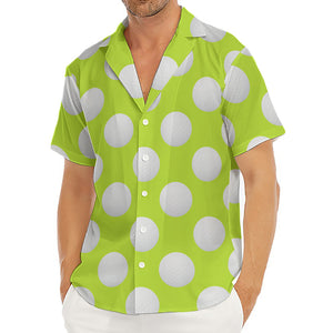 Green Golf Ball Pattern Print Men's Deep V-Neck Shirt