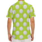 Green Golf Ball Pattern Print Men's Deep V-Neck Shirt