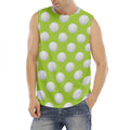 Green Golf Ball Pattern Print Men's Fitness Tank Top