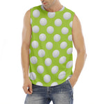 Green Golf Ball Pattern Print Men's Fitness Tank Top