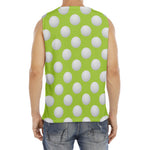 Green Golf Ball Pattern Print Men's Fitness Tank Top